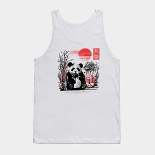 Panda red sun Tank Top